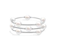 Elegance 11 designs 10mm Glass White Pearl Blessing Bracelet, 7.1, Brass, Pearl