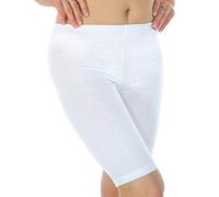 elegance 1234 Ladies Cycling Shorts Lycra Stretchy Cotton Above Knee Active Sport Everyday Short Legging (M, White)