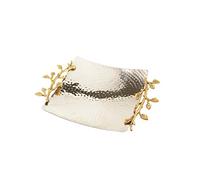 Elegance 70035 Golden Vine Hammered Square Tray, 11.5", Gold/Silver