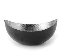 Elegance 72076 Eclipse Bowl, 7.25" x 6.5", Black/Silver