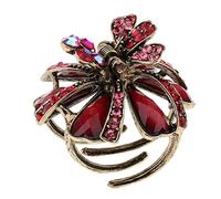 Elegance and Glamour Meet in Fashion Crystal Rhinestone Hair Claw for Women - Vintage Design, Hold - Perfect Hair Accessory for Wedding, Party, Prom - Red