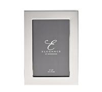 Elegance by Impressions Shiny Silver Plated Photo Picture Frame - 4" x 6" | Rectangular Single Aperture with Easel Back and Glass Front