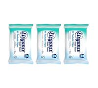 Elegance Flushable Toilet Tissue Wipes, Aloe Vera Enriched, Skin pH Neutral, Soft Touch, Fine to Flush Certified, 40 Wipes, Pack of 3