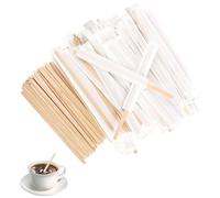 Elegance-go Coffee Stir Sticks, Pack of 200 Disposable Wood Sticks, 5.5 Inch Individually Paper Wrapped Wooden Coffee Stirrers for Hot and Cold Drinks