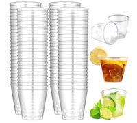 Elegance-go Plastic Shot Glasses,100 Pieces Jelly Shots 30ML Reusable Shot Glass Cocktail Party Cups Mini Shot Glasses Drink Cups for Party,Wedding,BBQ,Sauce,Dipping and Jelly