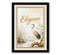 Elegance in Motion Japandi Framed Wall Art Print A1 (84.1×59.4cm) Black, Wall Decor for Living Room, Bedroom, Office & Home, Ready to Hang, Art Gift