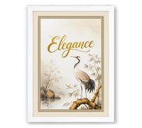 Elegance in Motion Japandi Framed Wall Art Print A1 (84.1×59.4cm) White, Wall Decor for Living Room, Bedroom, Office & Home, Ready to Hang, Art Gift