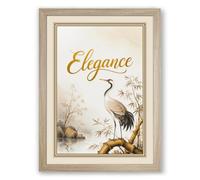 Elegance in Motion Japandi Framed Wall Art Print A4 (29.7×21cm) Oak, Wall Decor for Living Room, Bedroom, Office & Home, Ready to Hang, Art Gift