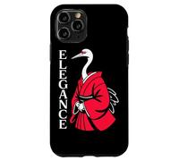 ELEGANCE Japanese Crane Red Kimono Minimalist Bird Case for iPhone 11 Pro