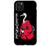 ELEGANCE Japanese Crane Red Kimono Minimalist Bird Case for iPhone 11 Pro Max
