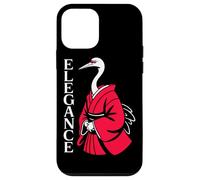 ELEGANCE Japanese Crane Red Kimono Minimalist Bird Case for iPhone 12 mini