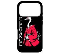 ELEGANCE Japanese Crane Red Kimono Minimalist Bird Case for iPhone 17 Pro