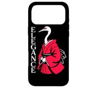 ELEGANCE Japanese Crane Red Kimono Minimalist Bird Case for iPhone 17 Pro Max