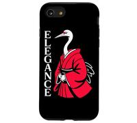 ELEGANCE Japanese Crane Red Kimono Minimalist Bird Case for iPhone SE (2020) / 7/8