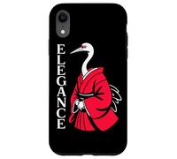 ELEGANCE Japanese Crane Red Kimono Minimalist Bird Case for iPhone XR