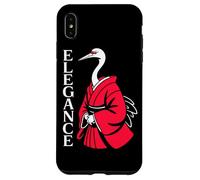 ELEGANCE Japanese Crane Red Kimono Minimalist Bird Case for iPhone XS Max