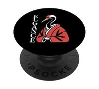 ELEGANCE Japanese Crane Red White Bird Kimono PopSockets Adhesive PopGrip