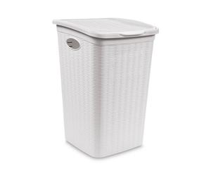 Elegance Laundry Basket 36 Liters White Ratt Stefanplast