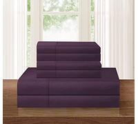 Elegance Linen ® 1500 Thread Count WRINKLE RESISTANT 4 pc Sheet set, Deep Pocket and Colors, Queen Purple