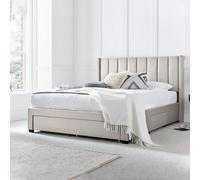 Elegance Natural Beige Upholstered Storage - Double 4Ft6 Drawer Bed Frame Only