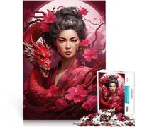 Elegance of geisha Dragonteenagers 1000 Pieces Puzzle Stress Reliever Difficult Challenge deal as gifts for the whole family 38x26cm