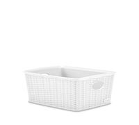 Elegance Rattan Effect Basket 25x19x10 White Stefanplast