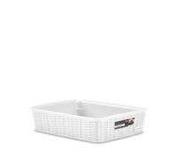 Elegance Rattan Effect Basket 25x19x6 White Stefanplast