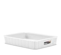 Elegance Rattan Effect Basket 35x26x6 White Stefanplast