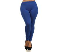 Elegance Women`s Extra Plus Size Elegance Full Length Plain Elastic Stretch Viscose Leggings Size UK10 to UK34 (Large (UK14-EU40), Navy)