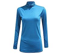 Elegance Women Turtle Polo Neck Long Sleeve Roll Neck Plain Top T Shirt (2217) (XL, Sky Blue)