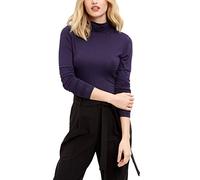 Elegance Women Turtle Polo Neck Long Sleeve Roll Neck Plain Top T Shirt (2217) (XS, Purple)
