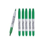 Elegance & You 6 x Twin Tip Permanent Marker Pens, Ultra Fine Tip, Dual Tip Design, Compact and Portable, Lightweight, Quick-Drying Ink, Ergonomic Grip, Versatile Use, Green Colour