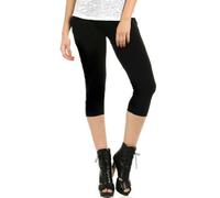 elegance1234 2 Pair Multi Pack Ladies Cotton Soft Stretch Plain 3/4 Under Knee Leggings- Colours & Sizes- **Same Day Posting** (XXX-Large UK 20 (46), Black)
