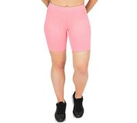 elegance1234 2 Pairs Multi Pack Women's Stretchy Cotton Lycra Above Knee Short Active Leggings **Same Day Free Posting** (X-Large 16 (42), Pale Pink)