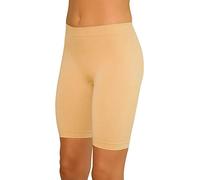 elegance1234 2 Pairs Multi Pack Women's Stretchy Cotton Lycra Above Knee Short Active Leggings **Same Day Free Posting** (Large UK 14 (40), Tan)