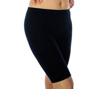 elegance1234 2 Pairs Multi Pack Women's Stretchy Cotton Lycra Over-Knee Short Active Leggings **Same Day Posting** (XXX-Large UK 20 (46), Black & White)