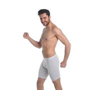 elegance1234 2 Stück der Männer hervorragende Qualität weiche Baumwolle Lange Bein Boxer-Shorts(1150) (Medium, grau & Kohle (Gry&chr))