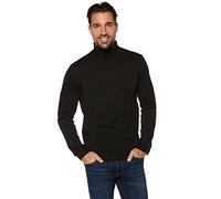 elegance1234 Manches Longues col roulé en Coton Doux Hommes de qualité supérieure de Souffle toutes les Tailles et Couleurs(Men's Roll Neck) Ref:1251 (xx-Grand(xx-Large), Noir(Black))