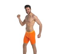 elegance1234 Men`s Active-wear Soft Cotton Extra Long Leg Boxers (Ref:1150)(Gift) (Small, Orange)