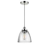 Elegant 1 Bulb Ceiling Pendant Light In Highly Polished Nickel Finish For Modern Interiors