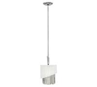 Elegant 1 Bulb Ceiling Pendant Light In Highly Polished Nickel For Modern Interiors