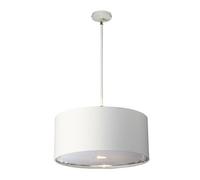 Elegant 1 Bulb Ceiling Pendant Light In White And Polished Nickel For Modern Interiors