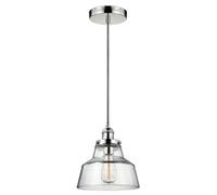 Elegant 1 Bulb Ceiling Pendant Light With Highly Polished Nickel Finish