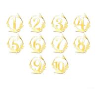 Elegant 10 Count Acrylic Table Numbers for Weddings Perfect for Banquets (Gold)