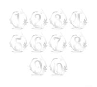Elegant 10 Count Acrylic Table Numbers for Weddings Perfect for Banquets (Silver)