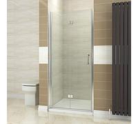 ELEGANT 1000mm Bifold Shower Enclosure Frameless Bathroom Shower Doors 6mm Safety Bi-Fold Glass, Wetroom Shower Cubicles Reversible Folding Shower Door