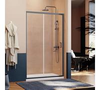 ELEGANT 1000mm Black Sliding Shower Enclosure 6mm Toughened Glass Bathroom Smooth Screen Panel Reversible Shower Cubicle