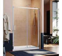 ELEGANT 1000mm Sliding Shower Enclosure 6mm Toughened Glass Smooth Bathroom Screen Panel Reversible Shower Cubicle for Bathroom
