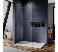 ELEGANT 1000mm Walk in Shower Door Enclosure with 6mm Safety Tempered Shower Glass and Aluminium Support Bar