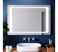 ELEGANT 1000x700mm Bathroom Mirror with Lights Infrared Sensor Switch LED Illuminated Bath Vanity Wall-Mounted Mirrors with Anti-Fog Demister Heated Pad